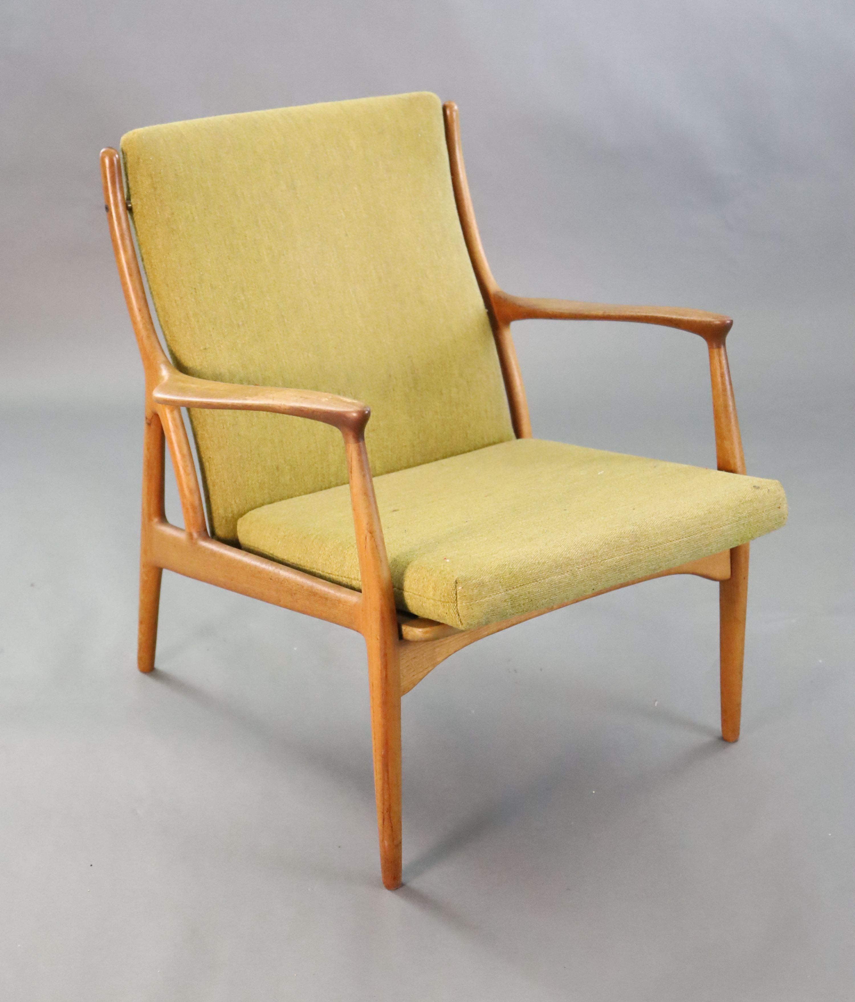 An Andersen & Andersen & Palle Pedersen for Horsnaes teak armchair, c.1963, W.2ft 3in. D.2ft 5in. H.2ft 7in.